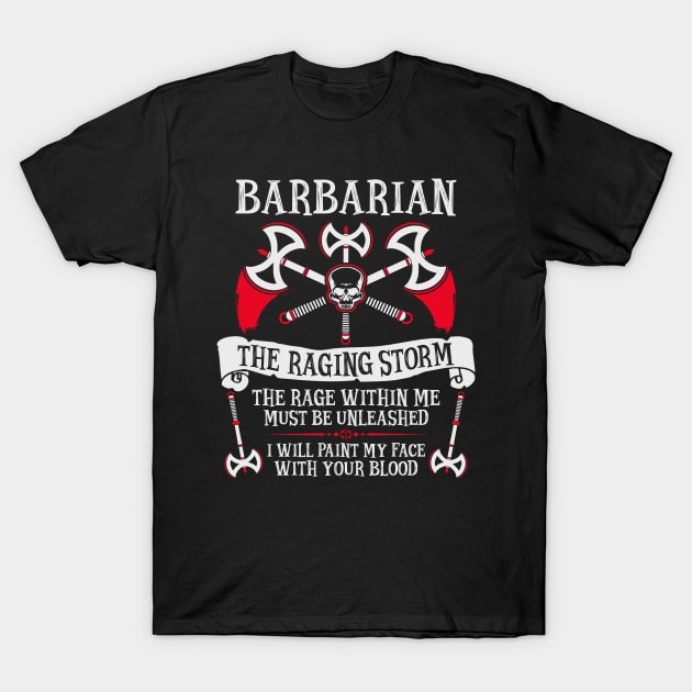 Barbarian, Dungeons & Dragons - The Raging Storm T-Shirt by enduratrum